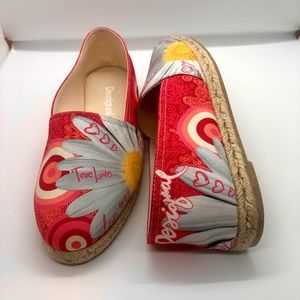 Desigual Espadrille Woven Flat colourful slip on shoes Size 37 ( 6.5 us )